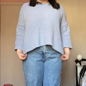 blue knit sweater